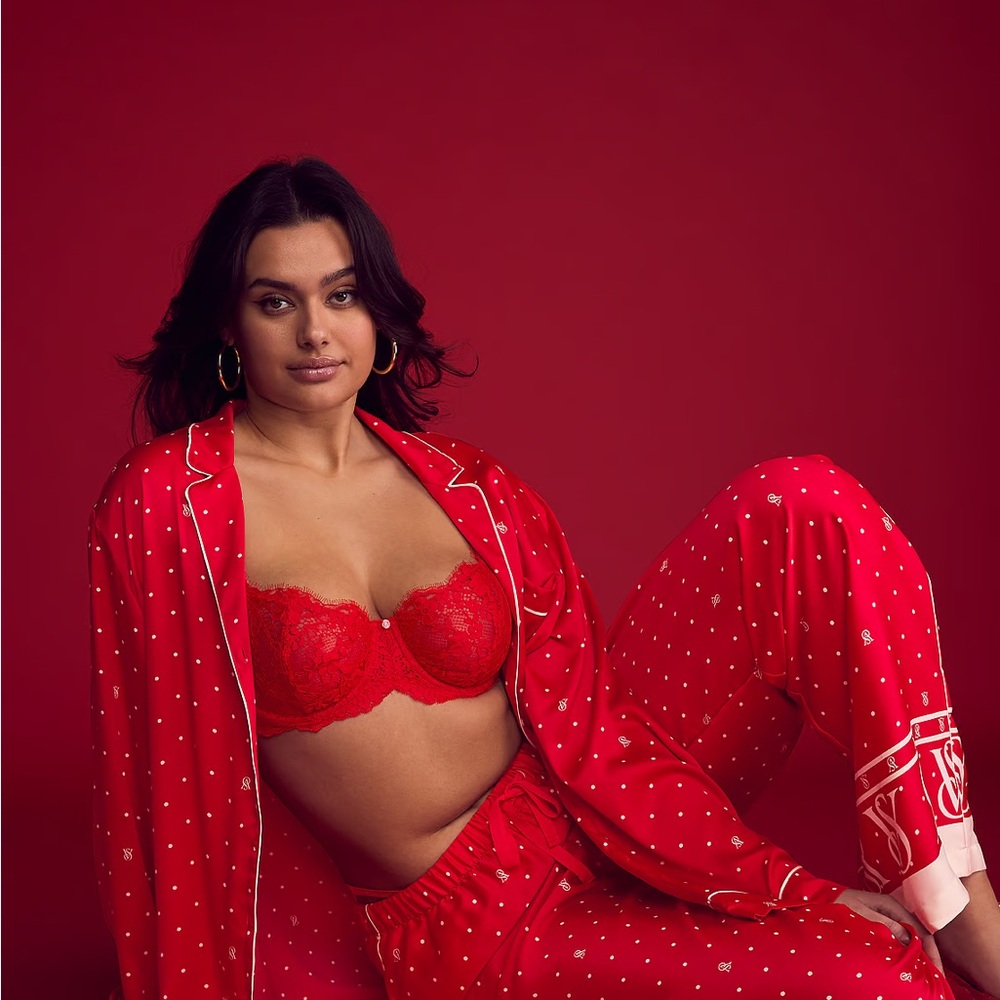 NWT VICTORIA'S SECRET Glazed‎ Satin Long Pajama Set